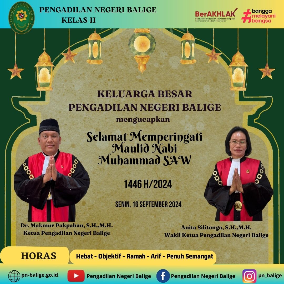Selamat Memperingati Maulid Nabi Muhammad SAW 1446 H/2024